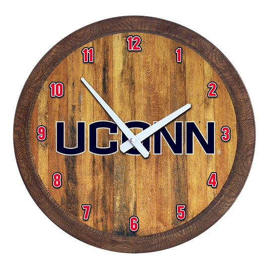 UConn Huskies: "Faux" Barrel Top Wall Clock - The Fan-Brand