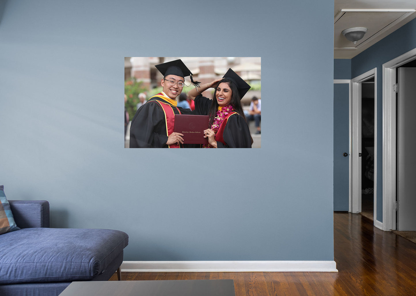 Join the Fathead Nation with a custom fathead graduation mural of your friend, kid, or even yourself on a special day! Made of high-quality materials, you'll find these custom graduation murals are durable and colorful. It makes the perfect gift, only your imagination will limit the subjects and uses of these custom big heads.