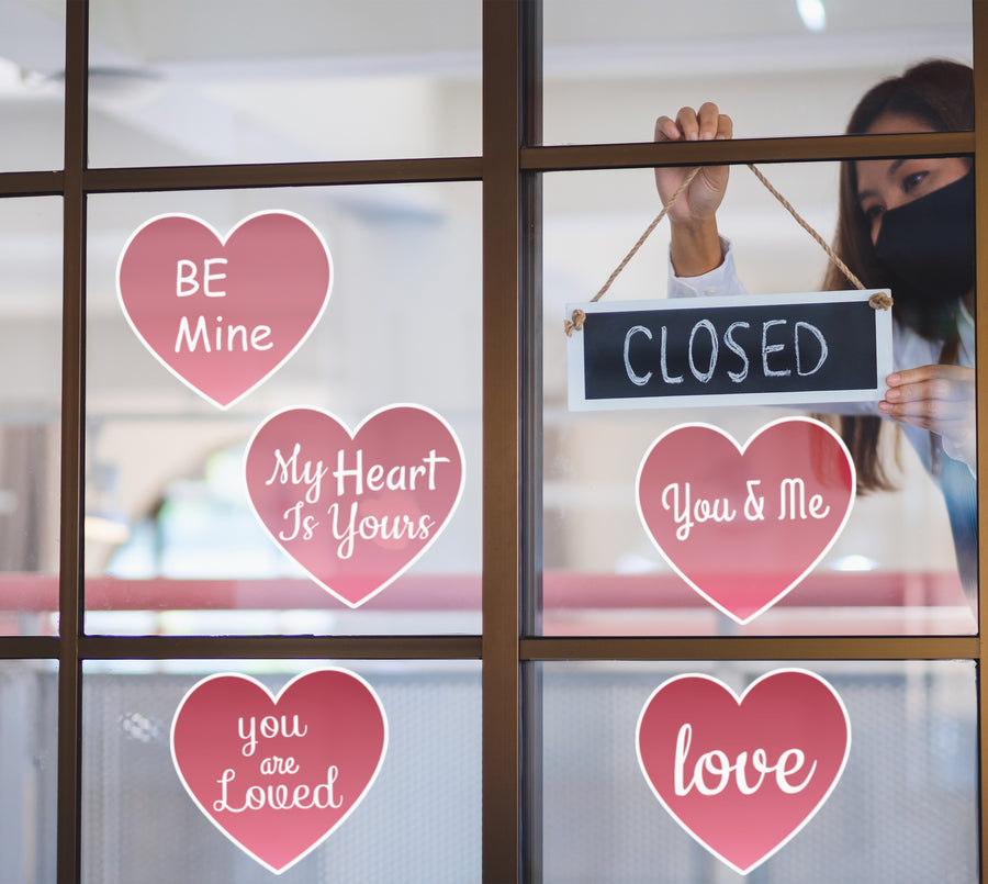Valentine's Day: My Heart is Yours Window Clings - Removable Window Static Decal