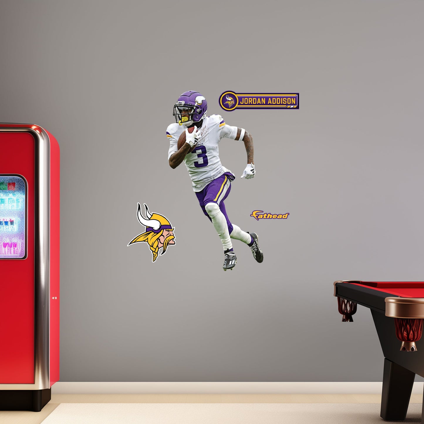 Minnesota Vikings: Jordan Addison         - Officially Licensed NFL Removable     Adhesive Decal