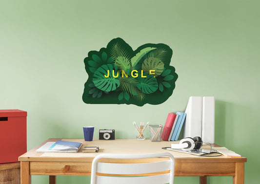 Jungle: Jungle Green Leaves Icon        -   Removable     Adhesive Decal