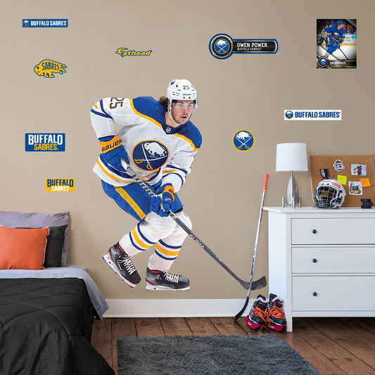 Buffalo Sabres: Owen Power         - Officially Licensed NHL Removable     Adhesive Decal