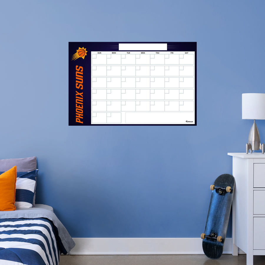 Phoenix Suns - Dry Erase Calendar - Official NBA - Reusable Vinyl Wall Decal