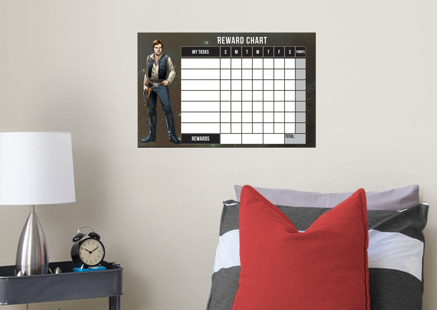 Han Solo Reward Chart Dry Erase        - Officially Licensed Star Wars Removable Wall   Adhesive Decal
