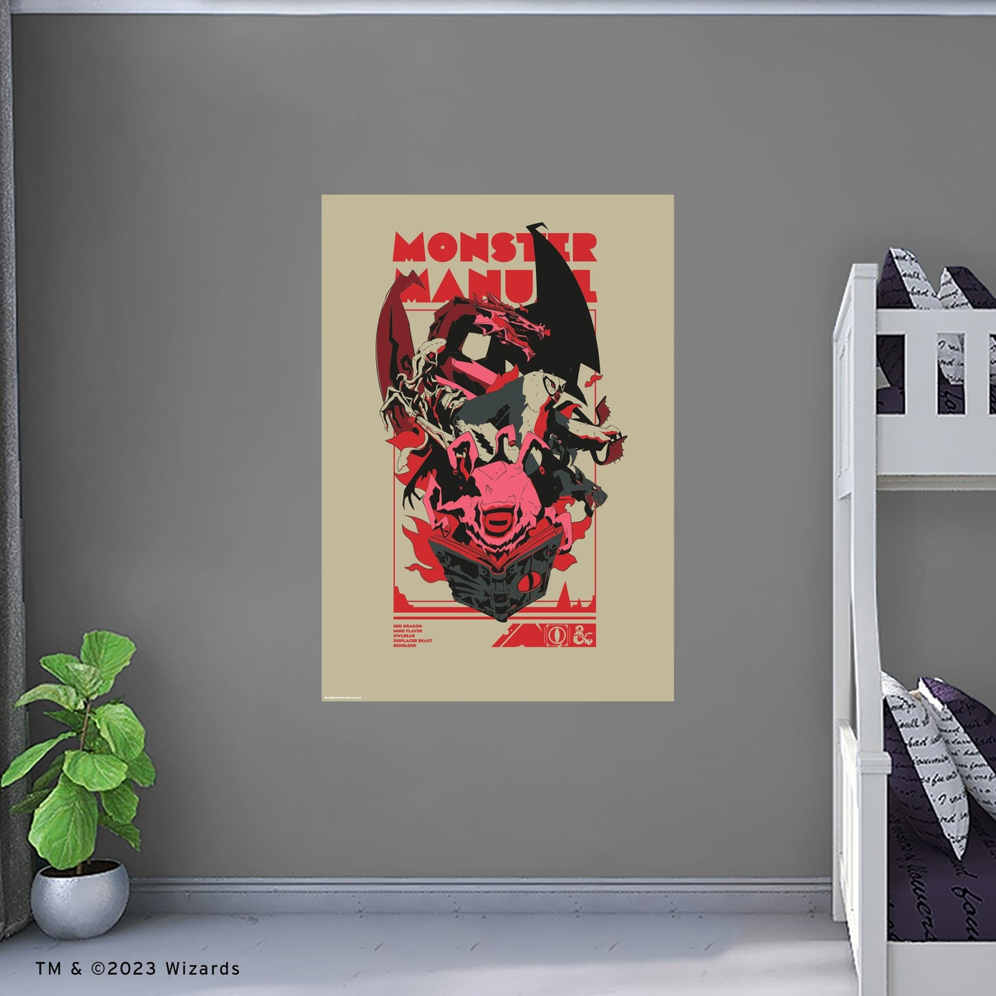 Dungeons & Dragons: Monster Manual Poster - Officially Licensed Hasbro Removable Adhesive Decal