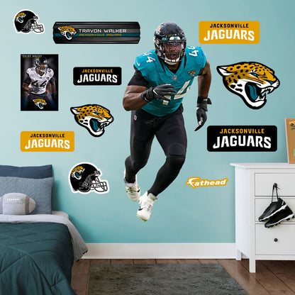 Jacksonville Jaguars: Travon Walker 2022        - Officially Licensed NFL Removable     Adhesive Decal