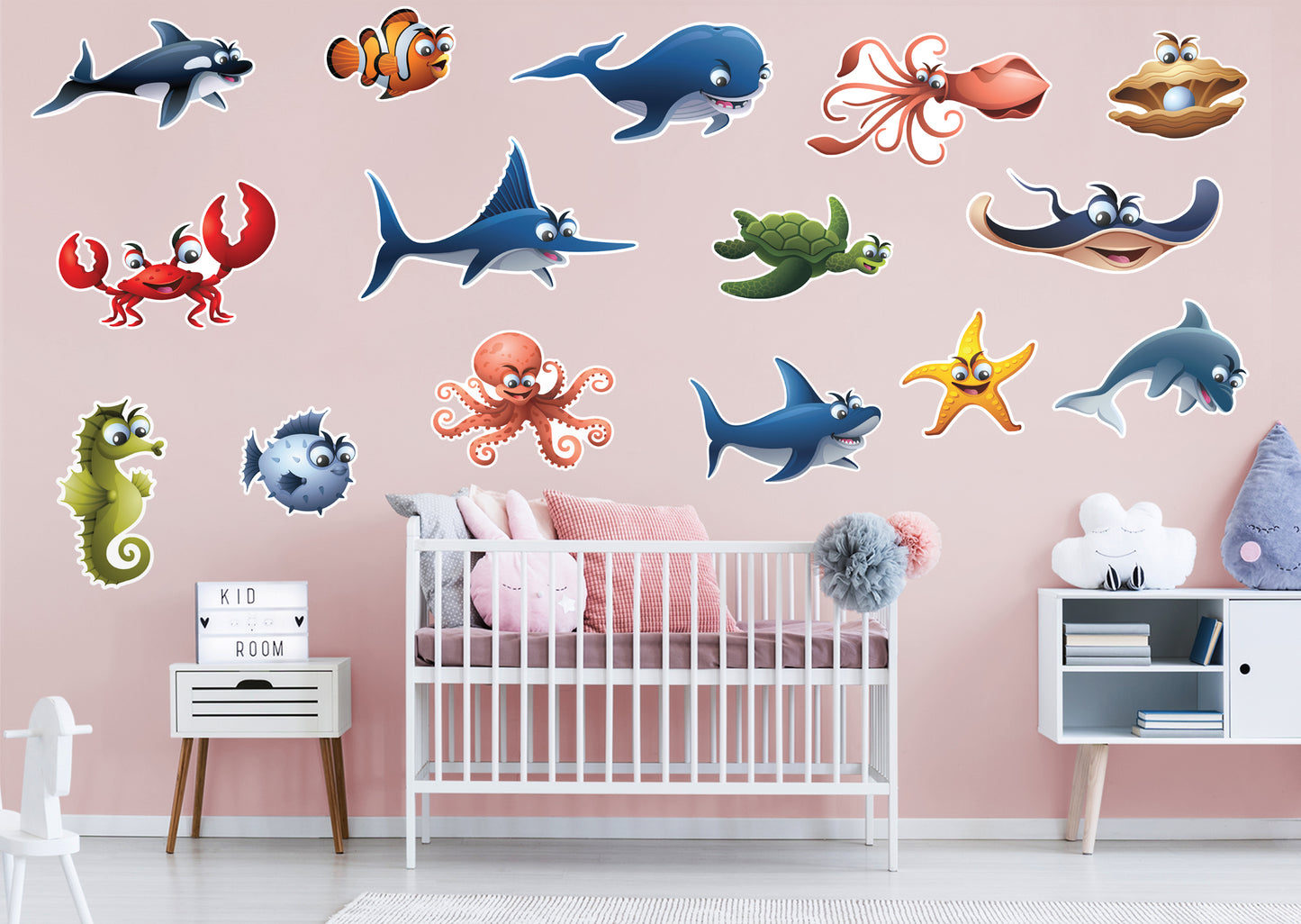 Nursery:  Aquatic Creatures Part 2 Collection        -   Removable Wall   Adhesive Decal