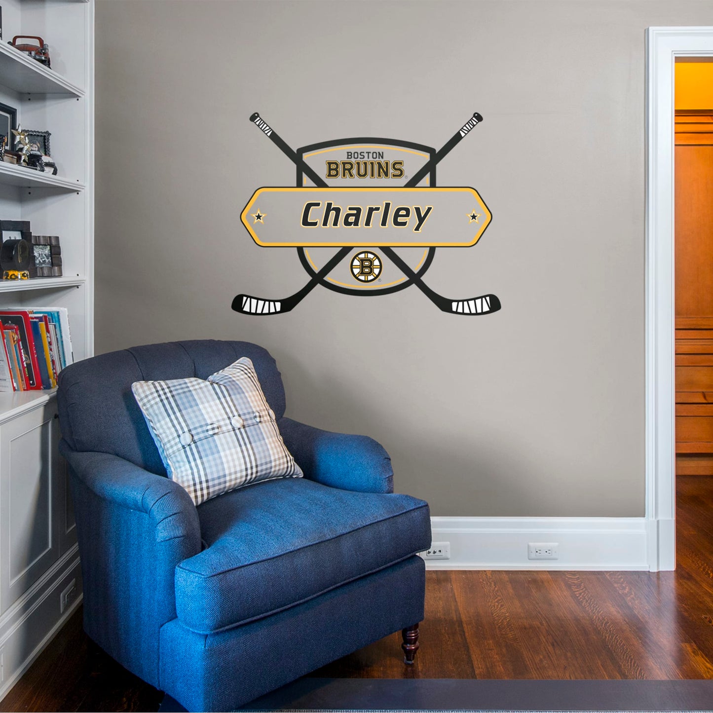 Boston Bruins: Personalized Name - Officially Licensed NHL Removable Wall Decal
