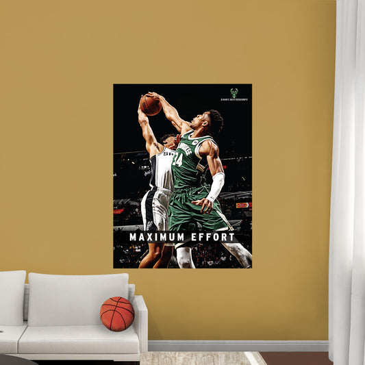 Milwaukee Bucks: Giannis Antetokounmpo 2022 Block Motivational Poster        - Officially Licensed NBA Removable     Adhesive Decal