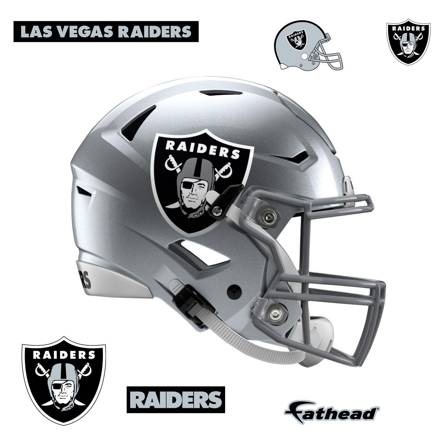 Fathead NFL Las Vegas Raiders Logo Giant Wall Decal Multi