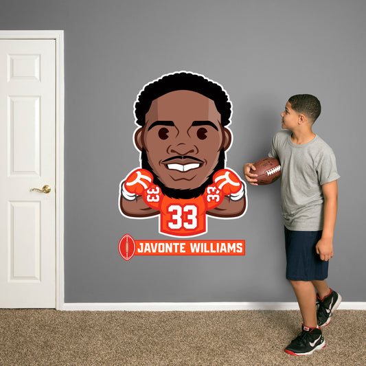 Denver Broncos: Javonte Williams 2022 Emoji        - Officially Licensed NFLPA Removable     Adhesive Decal