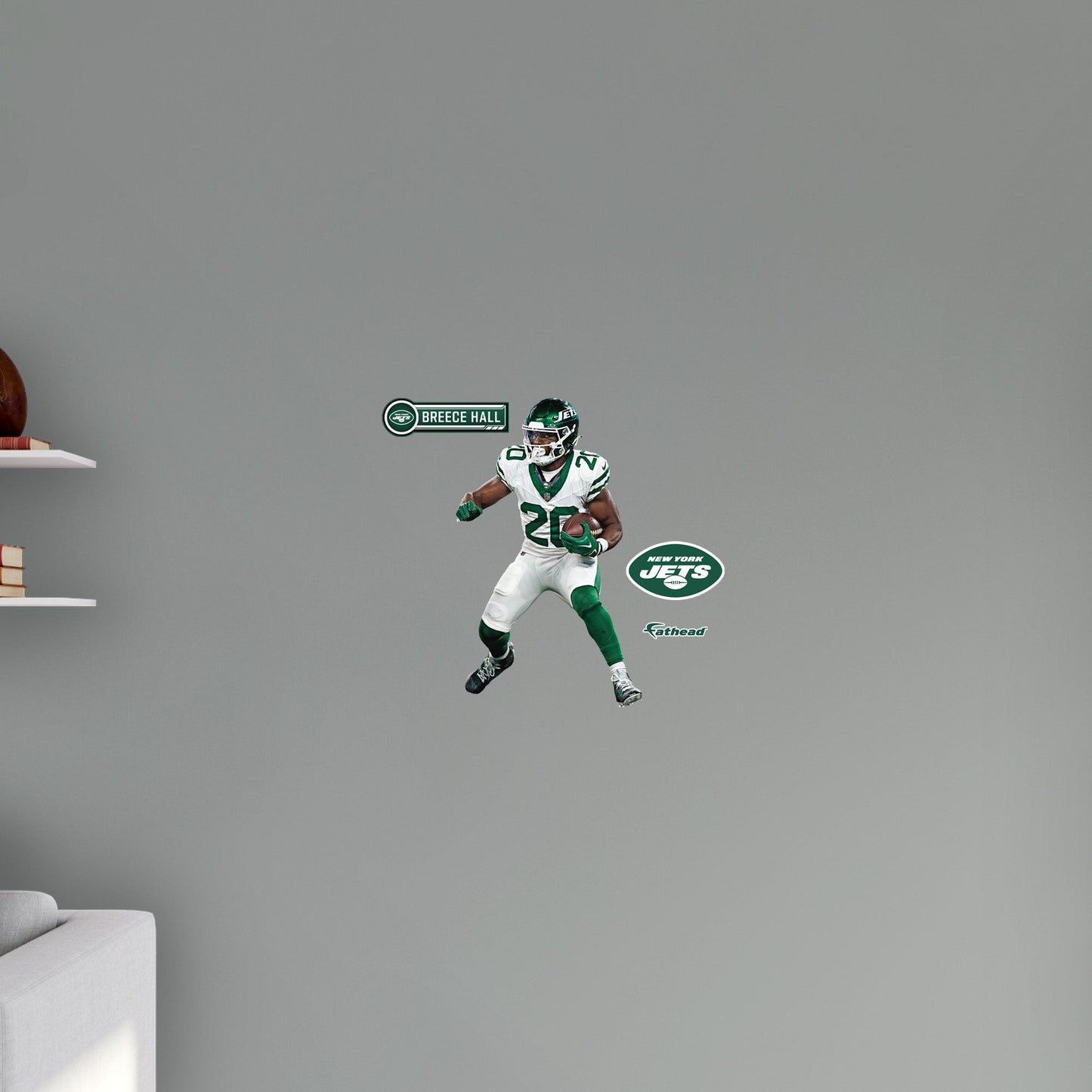 New York Jets: Breece Hall Throwback        - Officially Licensed NFL Removable     Adhesive Decal