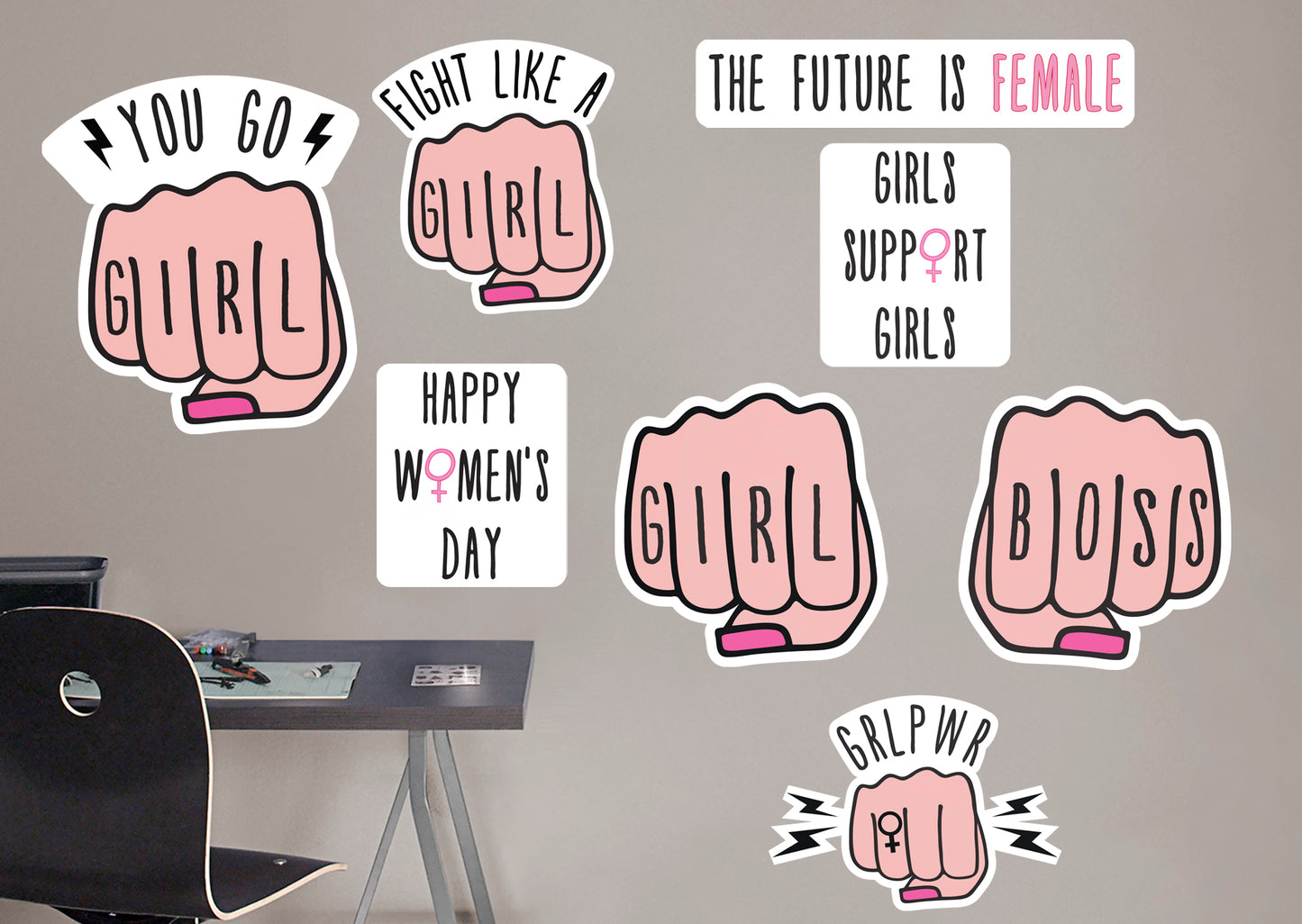 Womens Day Fists COLLECTION  - Removable Wall Decal