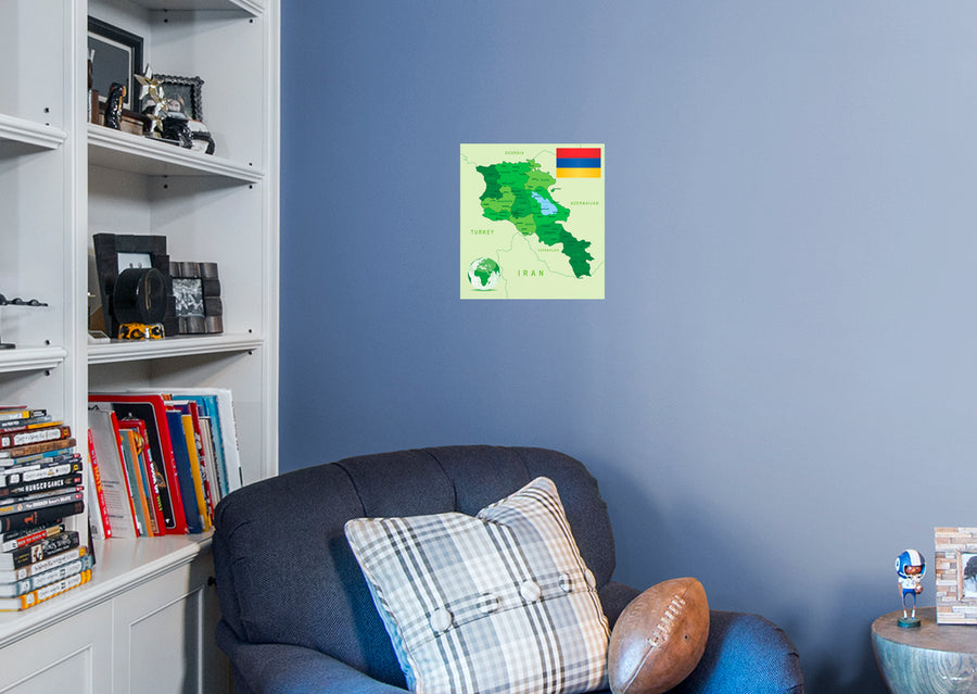 Maps of Asia: Armenia Mural        -   Removable Wall   Adhesive Decal