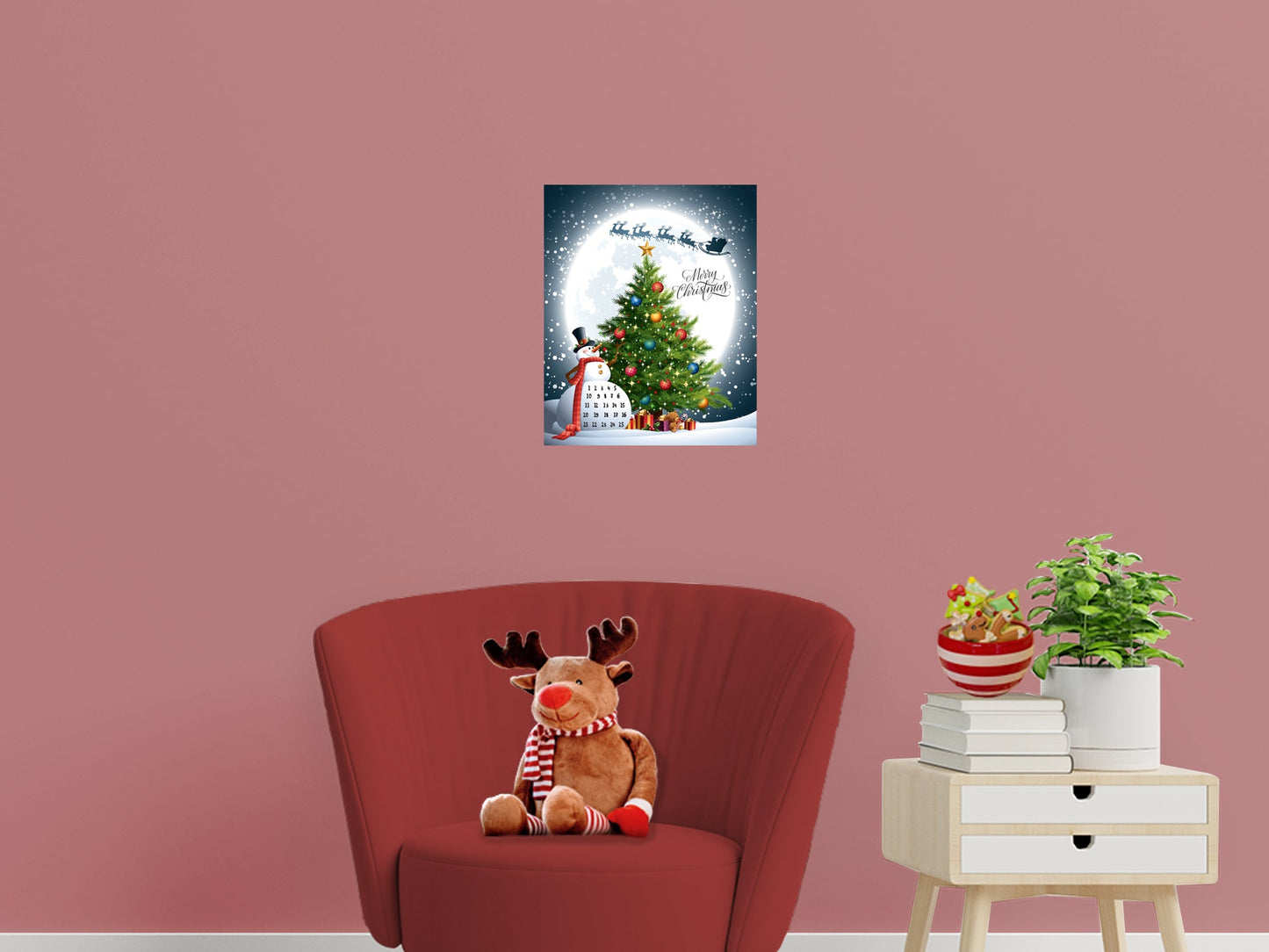 Christmas: Counting with Snowman Calendar Dry Erase - Removable Adhesive Decal