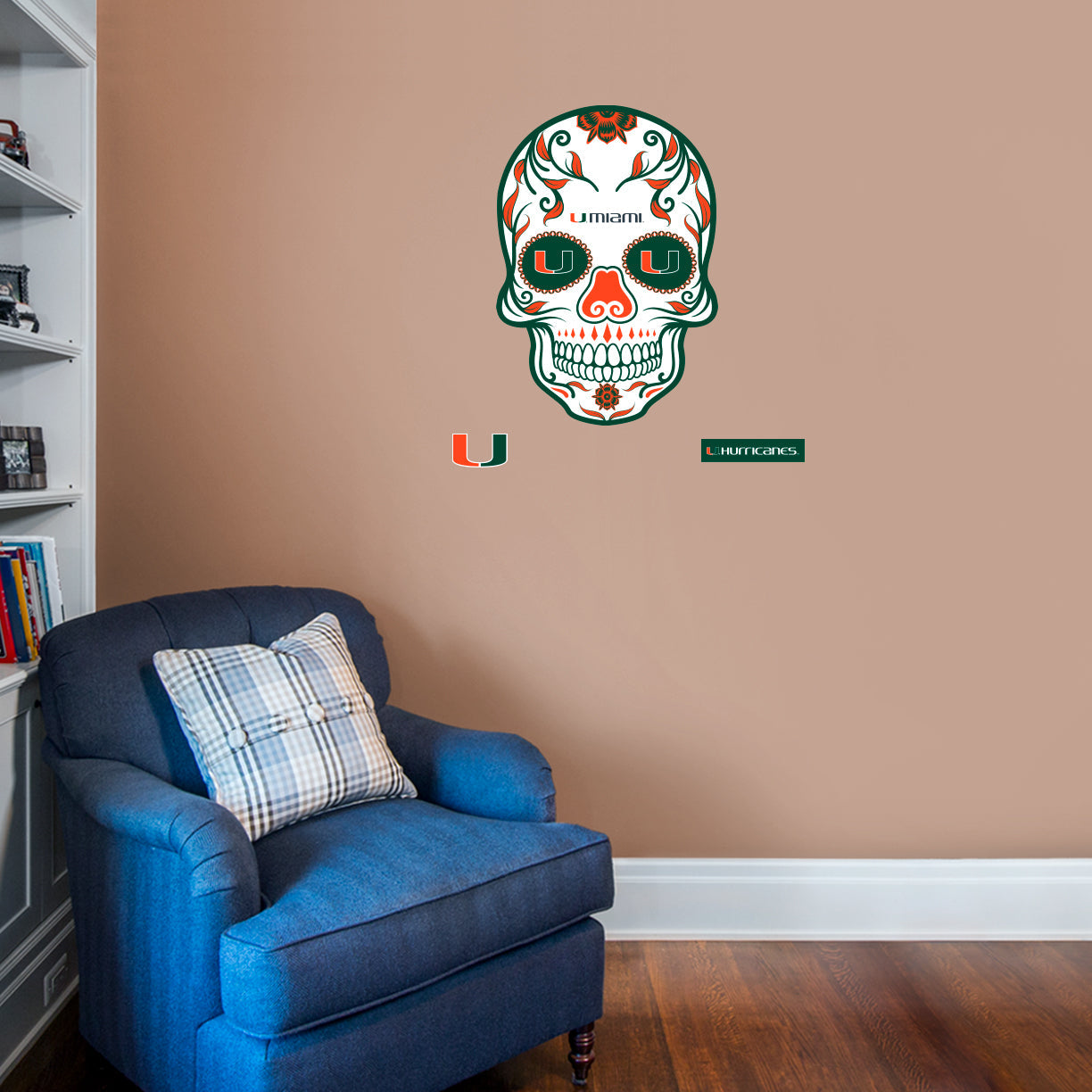 Miami Hurricanes: Skull - Officially Licensed NCAA Removable Adhesive Decal