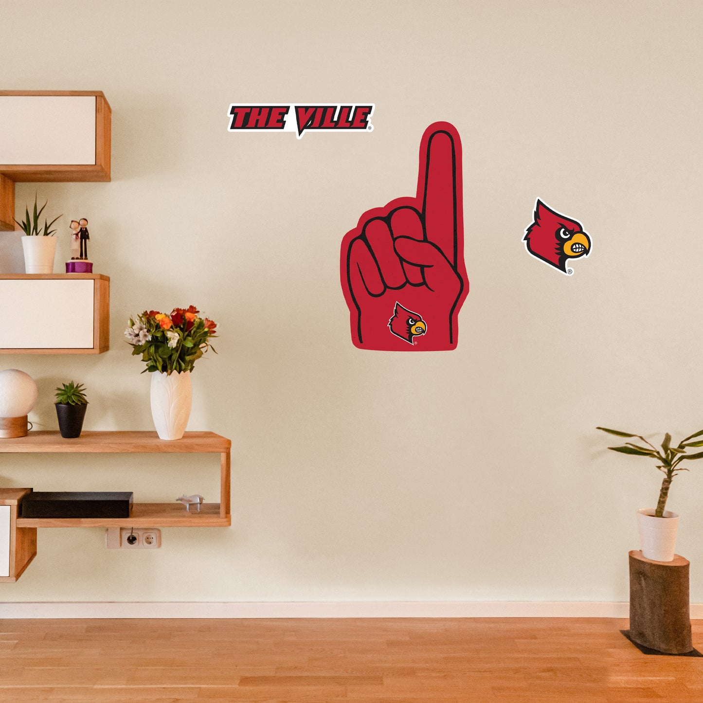 Louisville Cardinals:    Foam Finger        - Officially Licensed NCAA Removable     Adhesive Decal