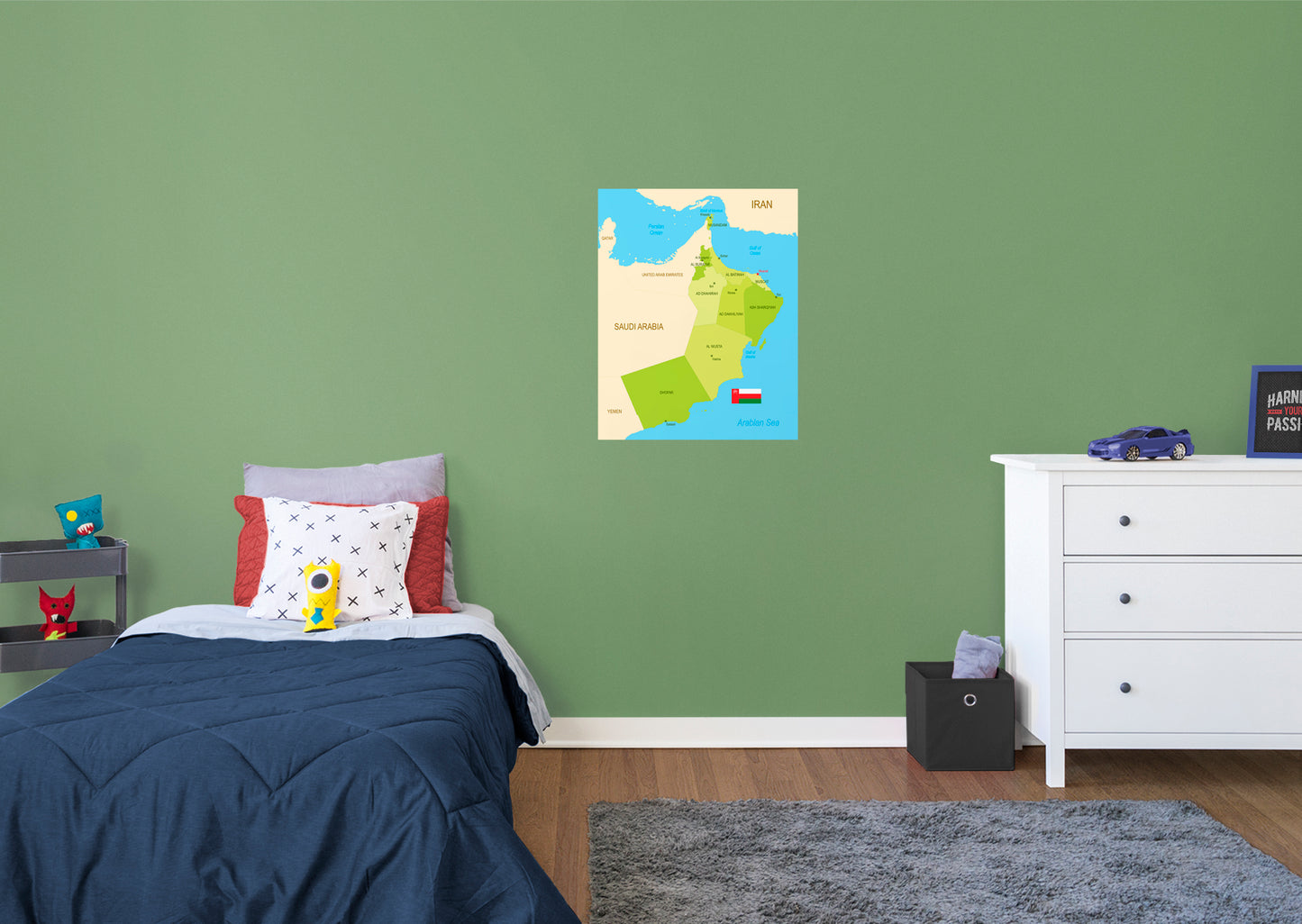 Maps of Asia: Oman Mural        -   Removable Wall   Adhesive Decal