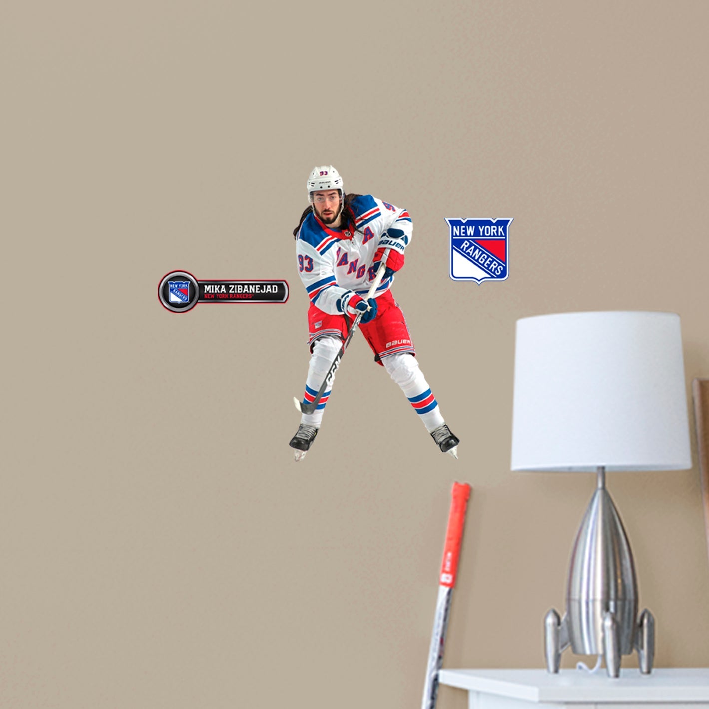 New York Rangers: Mika Zibanejad - Officially Licensed NHL Removable Adhesive Decal