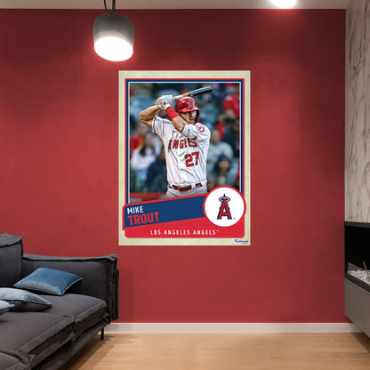 Los Angeles Angels: Mike Trout  Poster        - Officially Licensed MLB Removable     Adhesive Decal