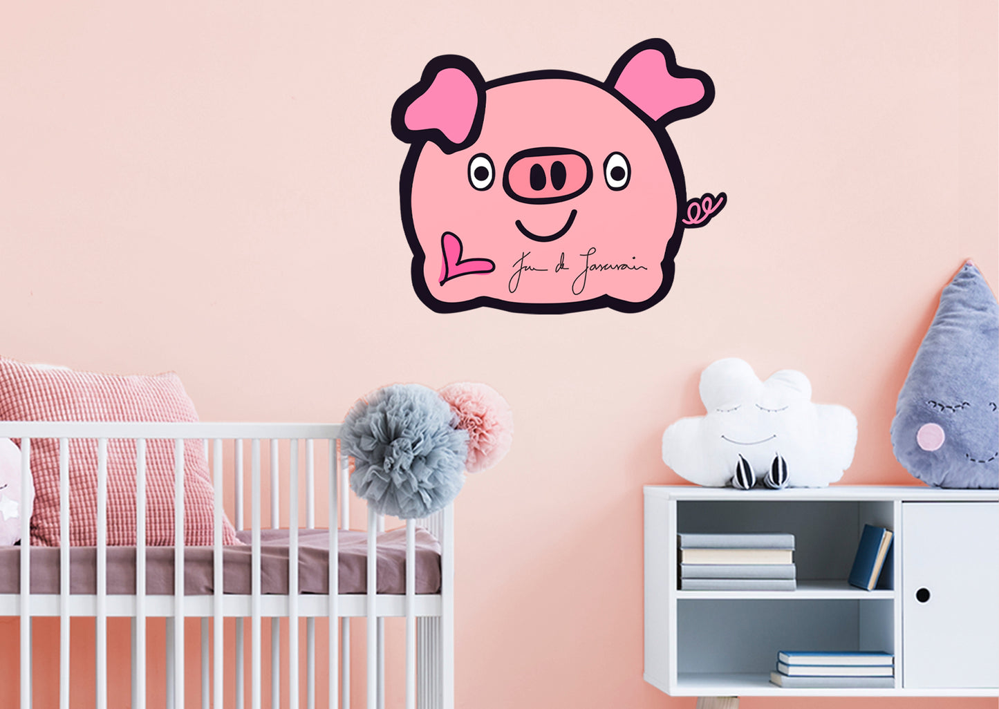 Dream Big Art:  Pig Icon        - Officially Licensed Juan de Lascurain Removable     Adhesive Decal