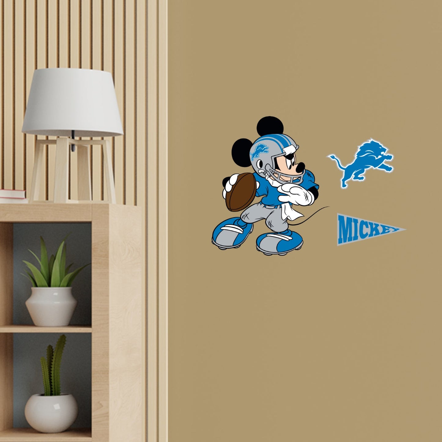 Detroit Lions: Mickey Mouse - Officially Licensed NFL Removable Adhesive Decal