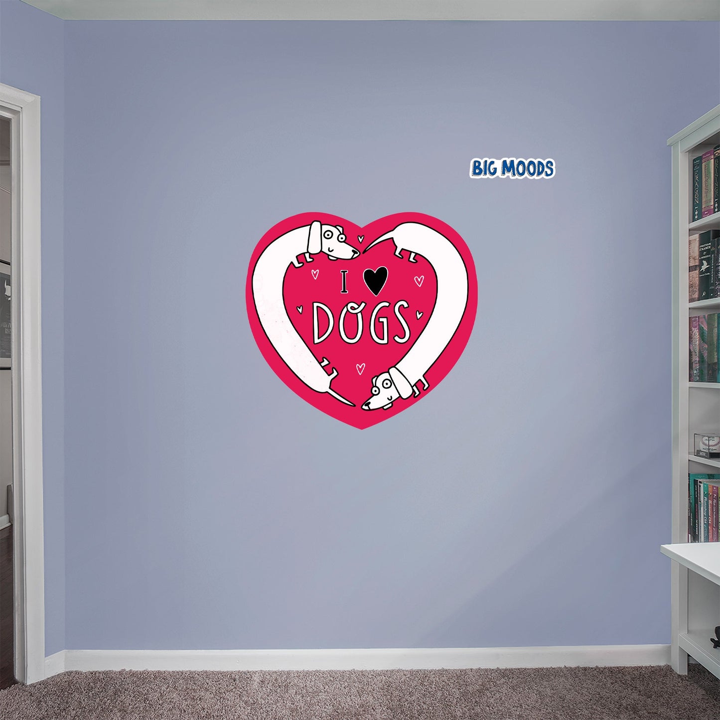 I LOVE DOGS        - Officially Licensed Big Moods Removable     Adhesive Decal