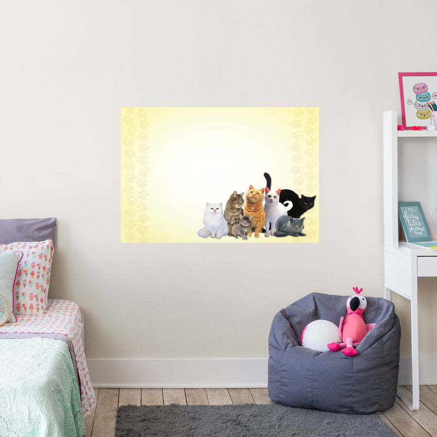 Whiteboard: Kitties - Removable Dry Erase Vinyl Decal