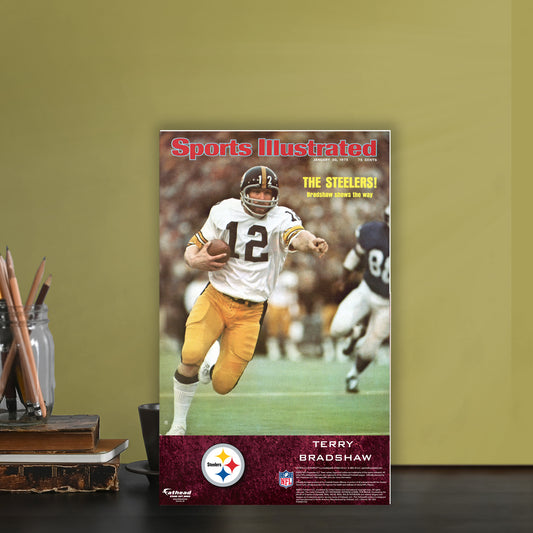 Pittsburgh Steelers: Terry Bradshaw January 1975 Sports Illustrated Cover  Mini   Cardstock Cutout  - Officially Licensed NFL    Stand Out