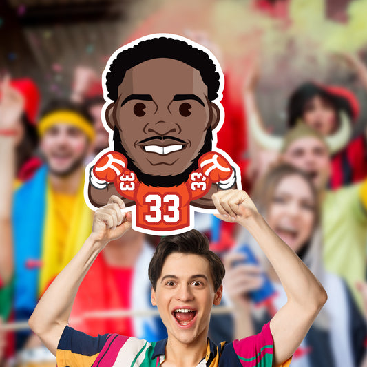 Denver Broncos: Javonte Williams 2022 Emoji Big head   Foam Core Cutout  - Officially Licensed NFLPA    Big Head