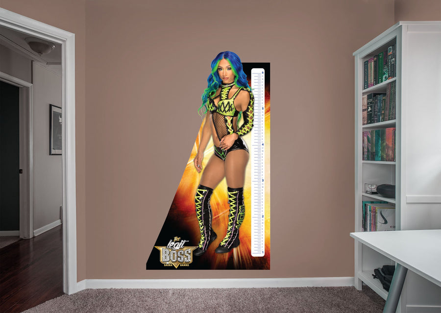 Sasha Banks - Growth Chart - Official WWE - Reusable Vinyl Wall Decal
