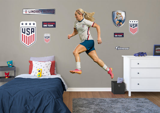 Lindsey Horan 2020        - Officially Licensed US Soccer Removable     Adhesive Decal