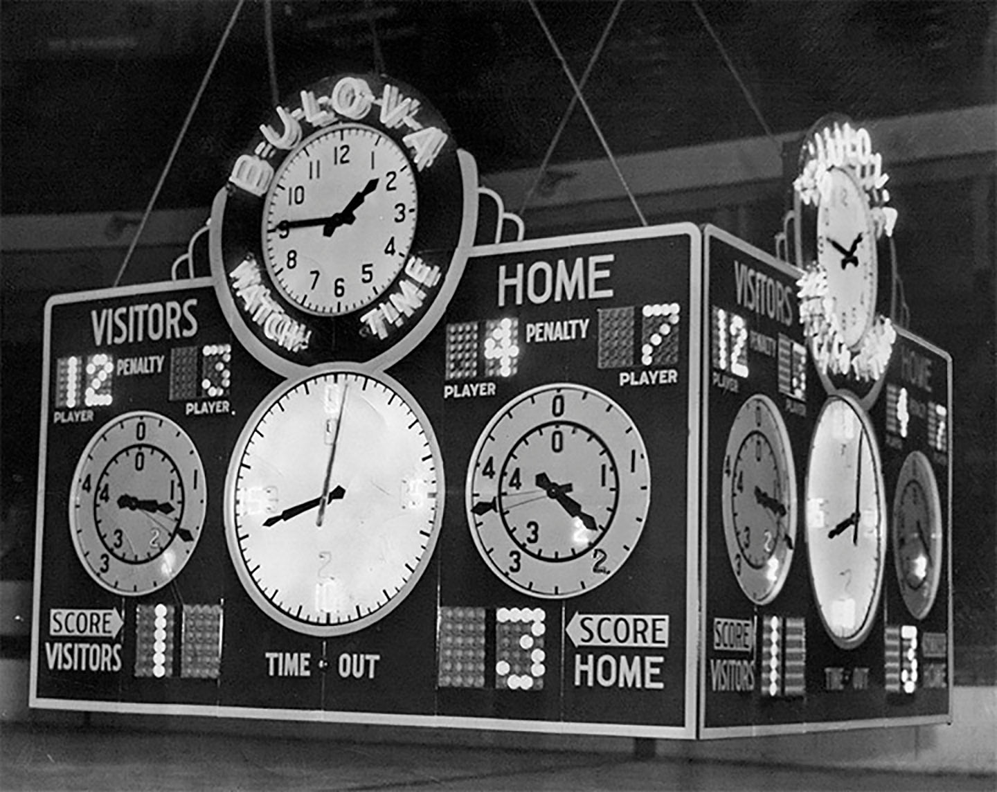 Olympia Stadium scoreboard (1942) - Officially Licensed Detroit News Framed Photo