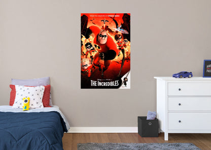 The Incredibles:  Movie Poster Mural        - Officially Licensed Disney Removable Wall   Adhesive Decal