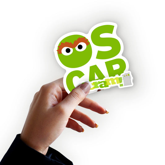 Oscar The Grouch Typography Minis        - Officially Licensed Sesame Street Removable     Adhesive Decal