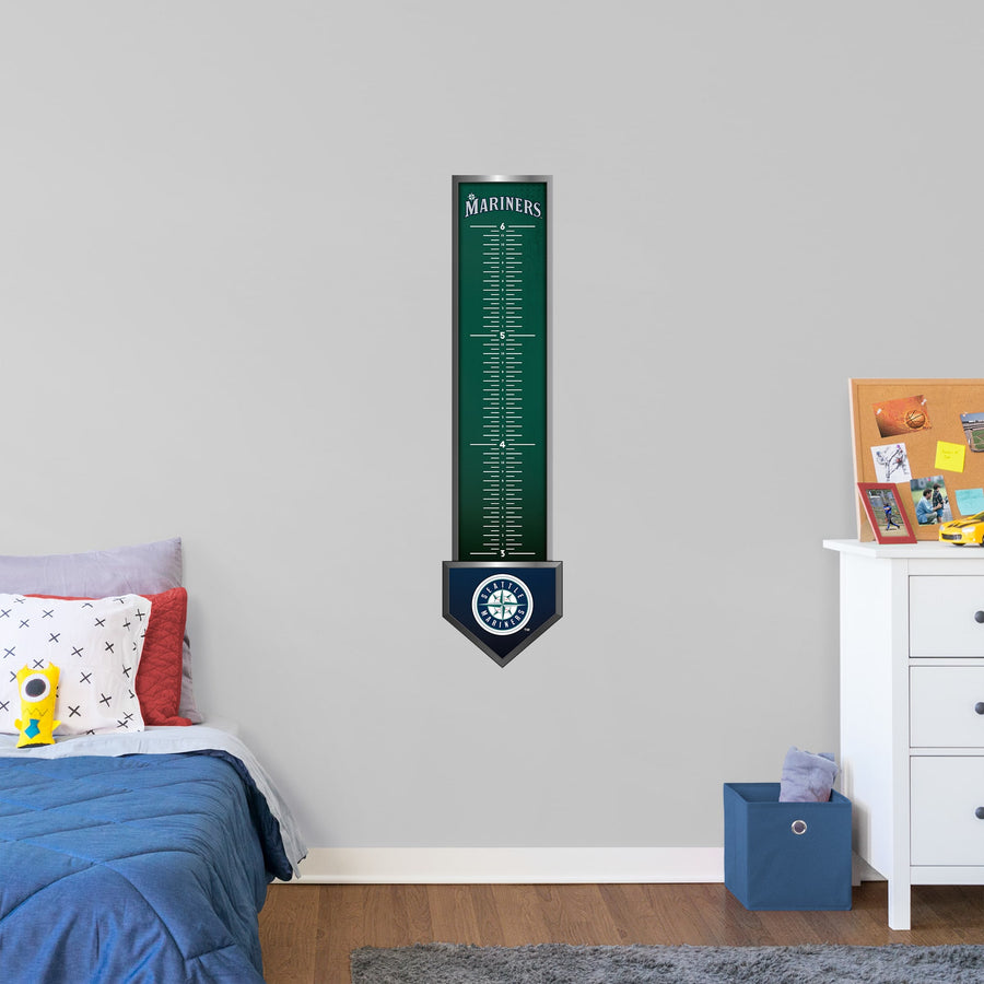 Seattle Mariners - Growth Chart - Official MLB - Reusable Vinyl Wall Decal