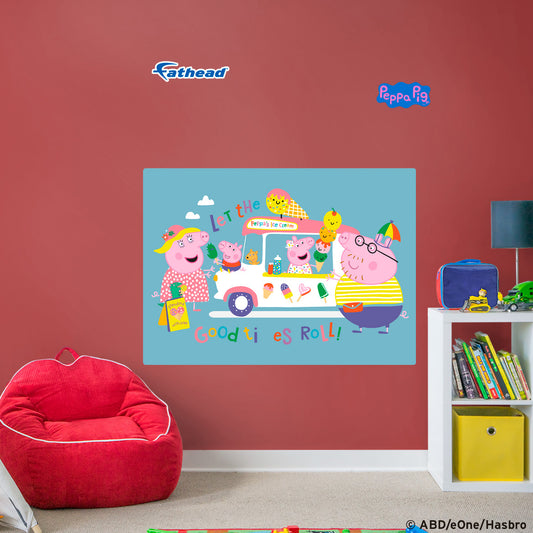 Peppa Pig:  Peppa's Ice Cream Poster        - Officially Licensed Hasbro Removable     Adhesive Decal