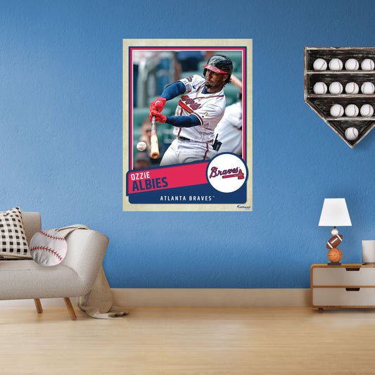 Atlanta Braves: Ozzie Albies  Poster        - Officially Licensed MLB Removable     Adhesive Decal