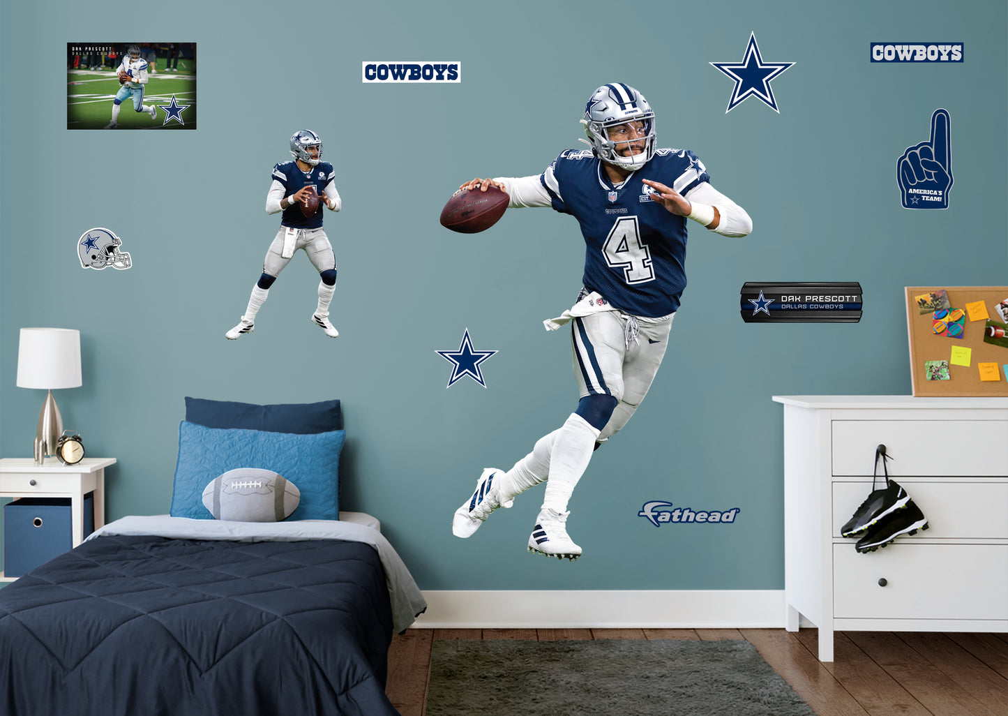 Dallas Cowboys: Dak Prescott         - Officially Licensed NFL Removable Wall   Adhesive Decal