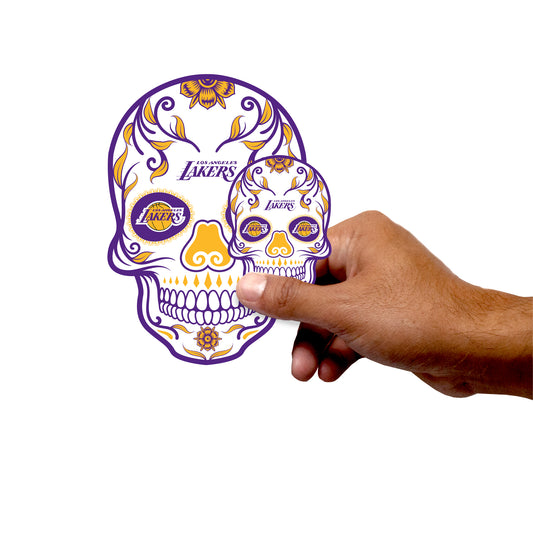 Sheet of 5 -Los Angeles Lakers:   Skull Minis        - Officially Licensed NBA Removable     Adhesive Decal
