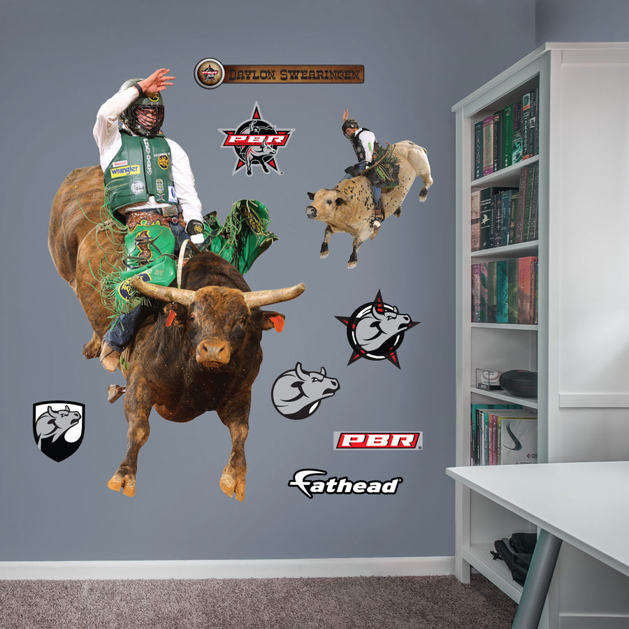PBR: Daylon Swearingen- Montana Jacket RealBig        - Officially Licensed Pro Bull Riding Removable     Adhesive Decal