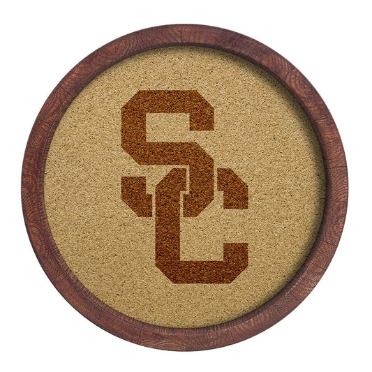 USC Trojans: "Faux" Barrel Framed Cork Board - The Fan-Brand