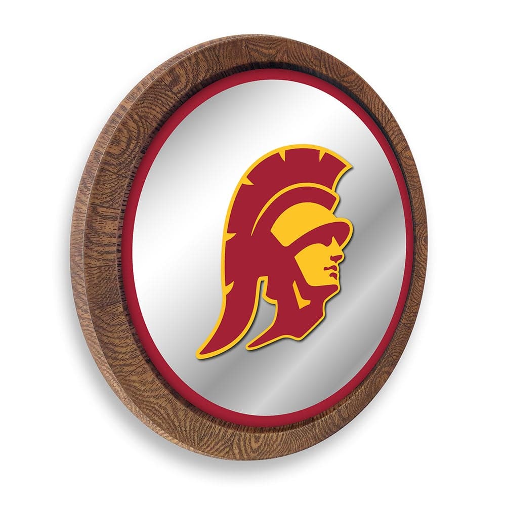 USC Trojans: Mascot - "Faux" Barrel Top Mirrored Wall Sign - The Fan-Brand