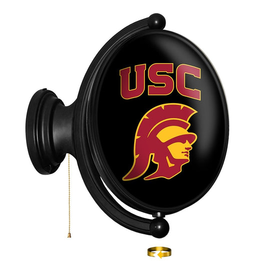 USC Trojans: Original Oval Rotating Lighted Wall Sign - The Fan-Brand