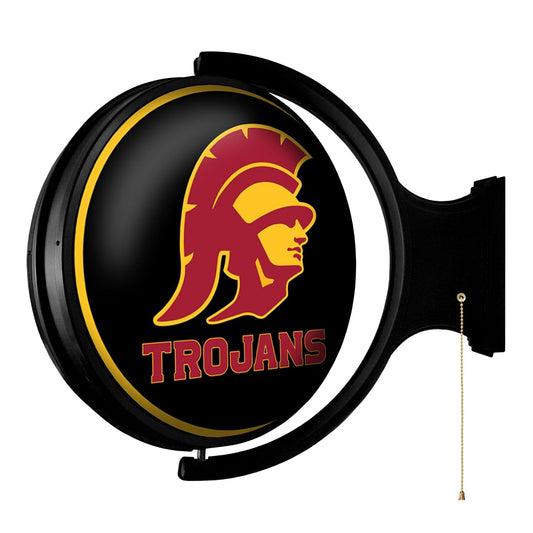 USC Trojans: Original Round Rotating Lighted Wall Sign - The Fan-Brand