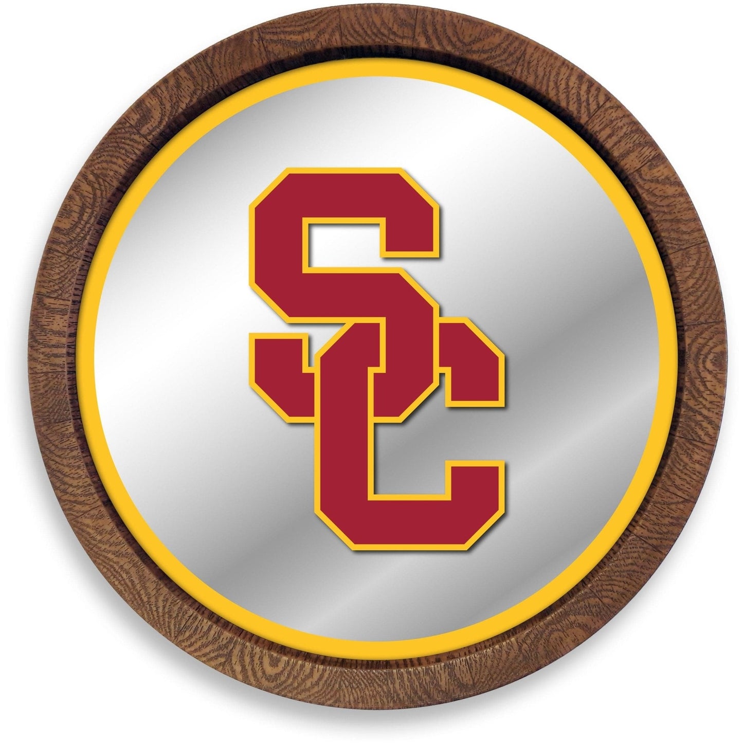 USC Trojans: SC- "Faux" Barrel Top Mirrored Wall Sign - The Fan-Brand