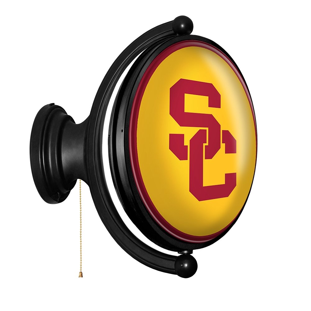 USC Trojans: SC - Original Oval Rotating Lighted Wall Sign - The Fan-Brand