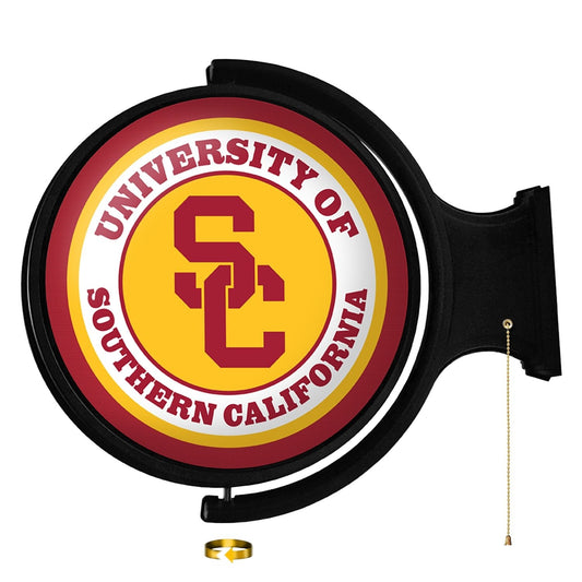 USC Trojans: SC - Original Round Rotating Lighted Wall Sign - The Fan-Brand