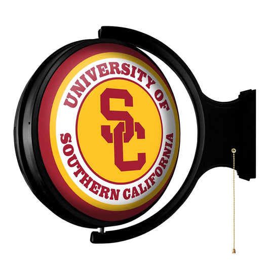 USC Trojans: SC - Original Round Rotating Lighted Wall Sign - The Fan-Brand