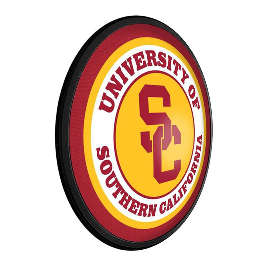 USC Trojans: SC - Round Slimline Lighted Wall Sign - The Fan-Brand